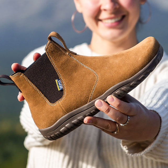 Women's Chelsea Suede Barefoot Boot â Lems Shoes